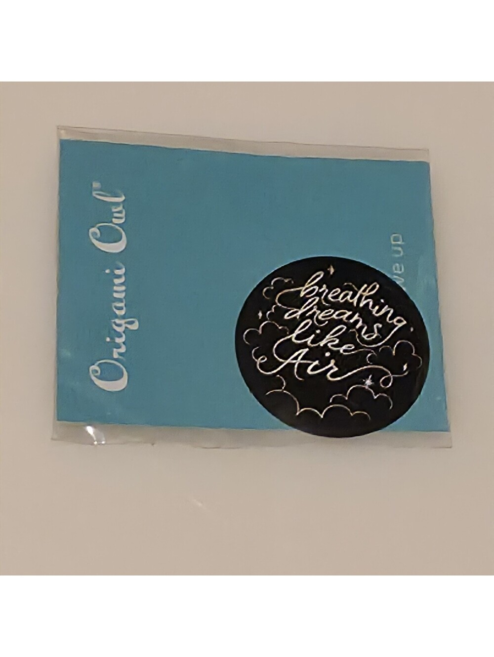 Authentic Origami Owl Plate Large Black BREATHING DREAMS LIKE AIR Plate